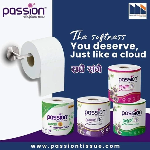 Passion Compact Bathroom Tissue 3 PLY*1 Roll 400 Sheet