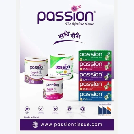 Passion Compact Bathroom Tissue 3 PLY*1 Roll 400 Sheet