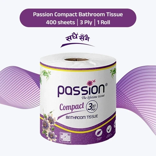 Passion Compact Bathroom Tissue 3 PLY*1 Roll 400 Sheet