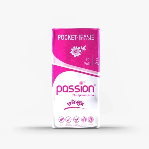 Passion Pocket Face Tissue 10 Pulls X 10 Packets Pack