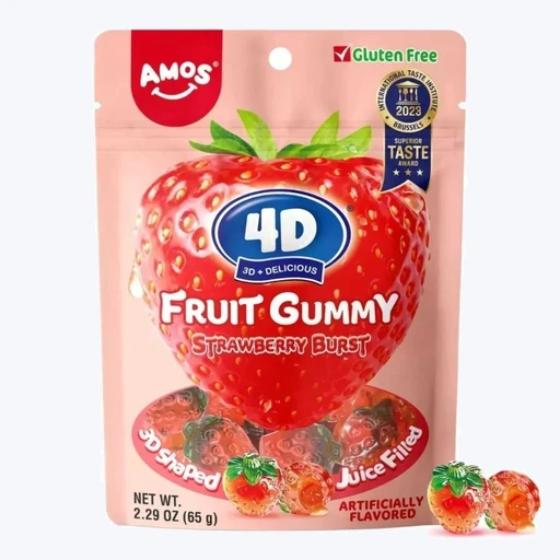 Amos 4D Fruit Gummy Strawberry Burst