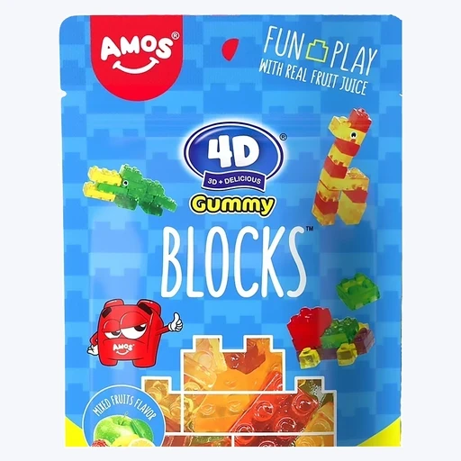 Amos 4D Gummy Blocks Mixed Fruit
