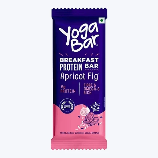 Yogabar Breakfast Protein Bar ApricotFig FiberRich Omega-3