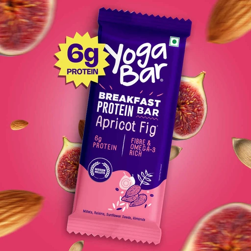 Yogabar Breakfast Protein Bar ApricotFig FiberRich Omega-3