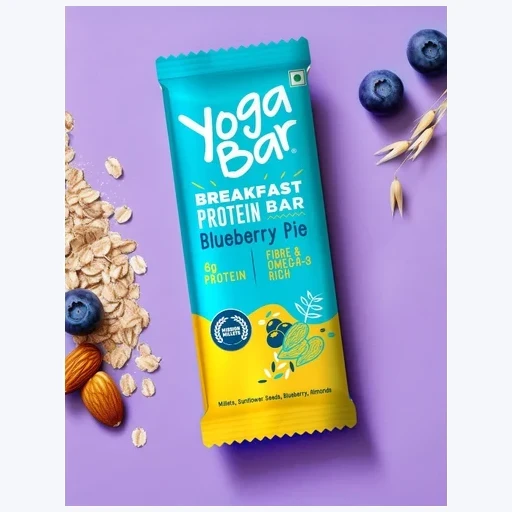Yogabar Breakfast 6g Protein Bar Blueberry Pie