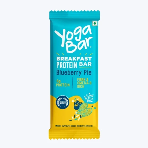 Yogabar Breakfast 6g Protein Bar Blueberry Pie