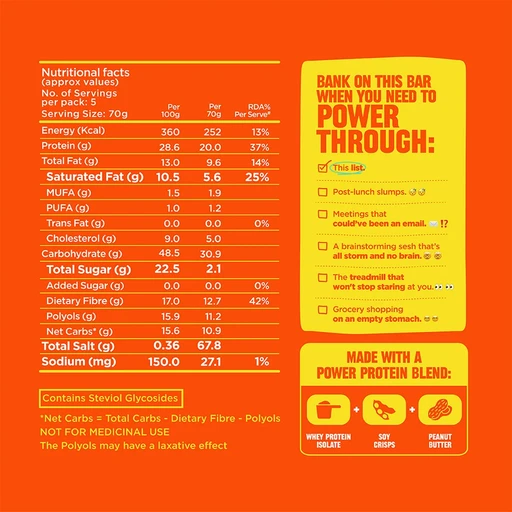 Yogabar Power Up 20g Protein Bar Choco Peanut Butter