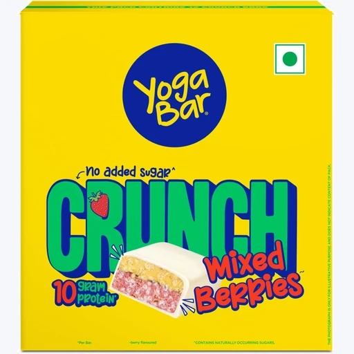 Yogabar Crunch 10g Protein Bar Mixed Berries