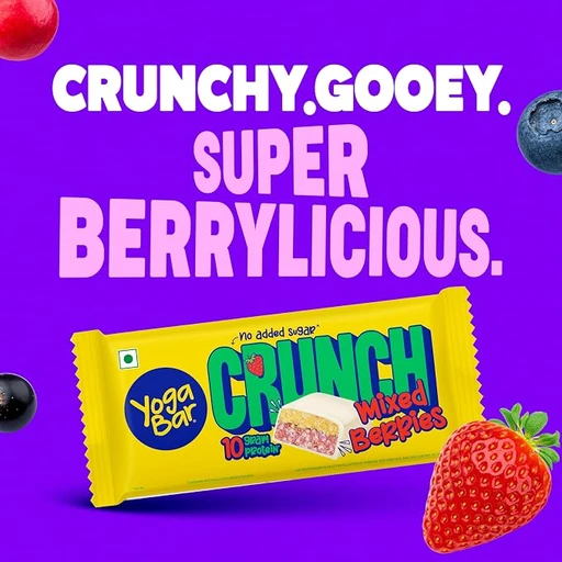 Yogabar Crunch 10g Protein Bar Mixed Berries