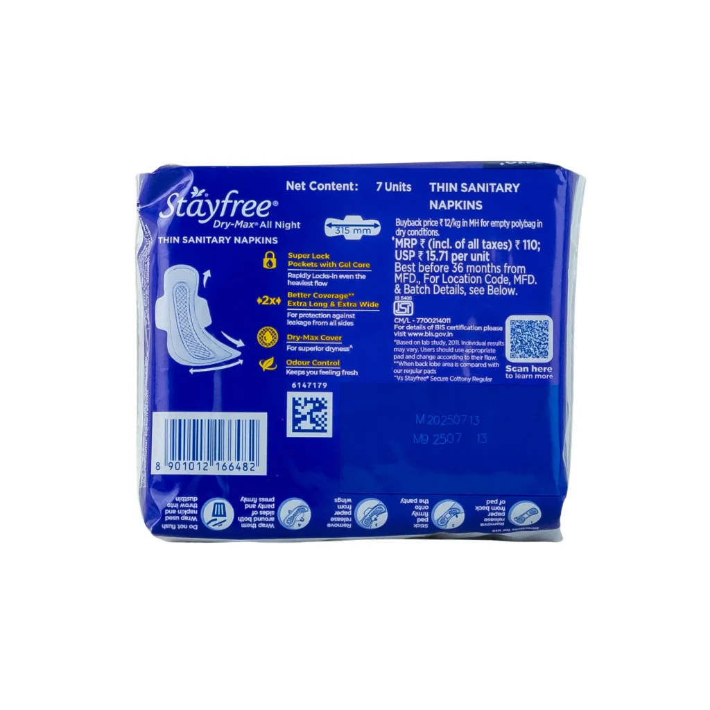 Stayfree Dry-Max All Nights Ultra Dry 7U
